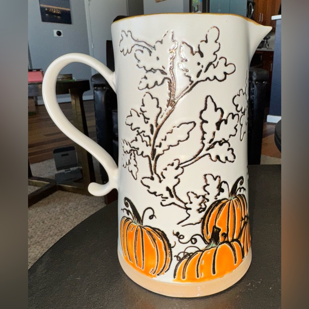 Eli + Ana Harvest Blessings Pumpkin Ceramic Pitcher